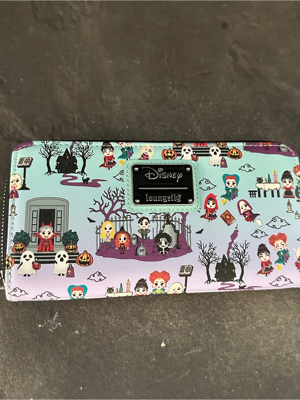 Disney x Loungefly Hocus Pocus Wallet - Aqua & Lavender EUC